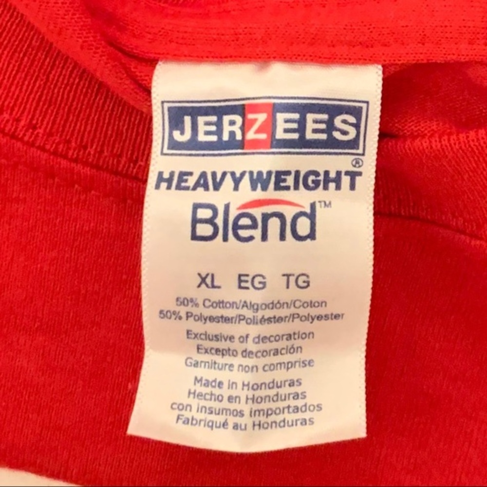 Jerzees Texas Rangers red “#NeverEverQuit” T-shirt - Picture 6 of 8